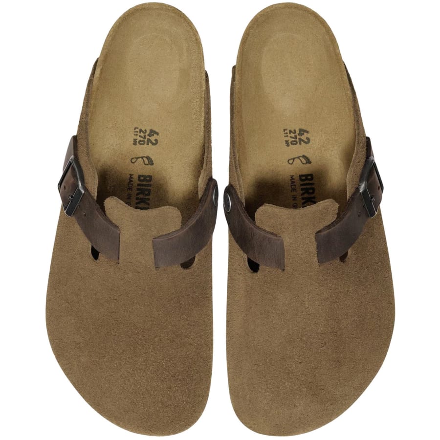 Birkenstock Boston BS Mules Dark Tea Brown | Mainline Menswear